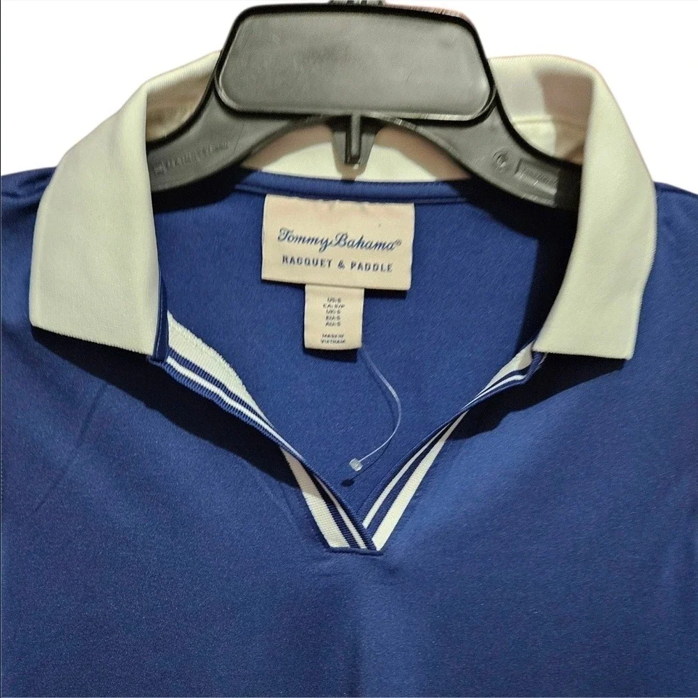 Tommy Bahama‎ Racquet & Paddle Womens Blue Sleeveless Golf Polo Shirt Size Small - Picture 3 of 8